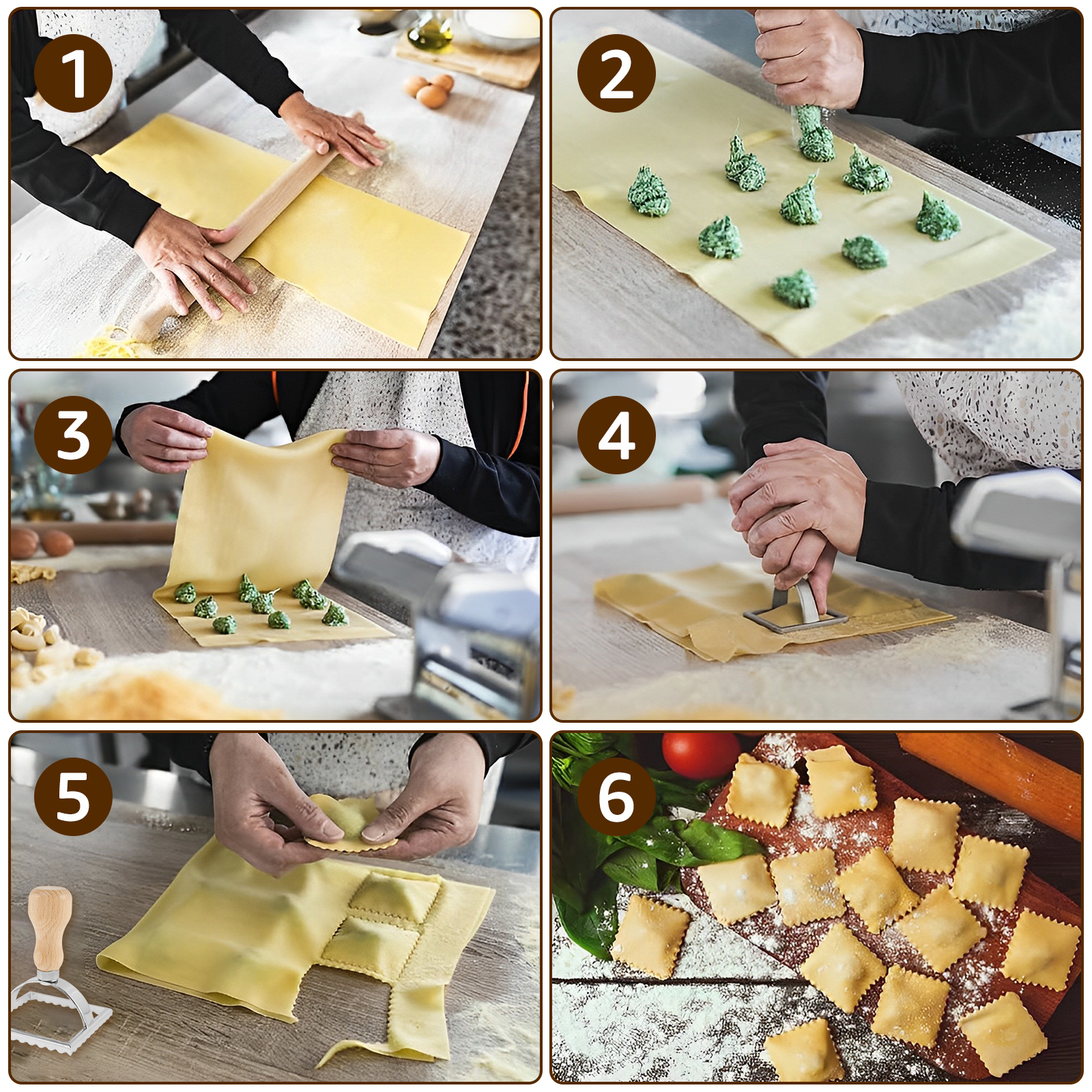 6Pcs Ravioli Maker Set Ravioli - Dumpling Press Set 评论和价格
