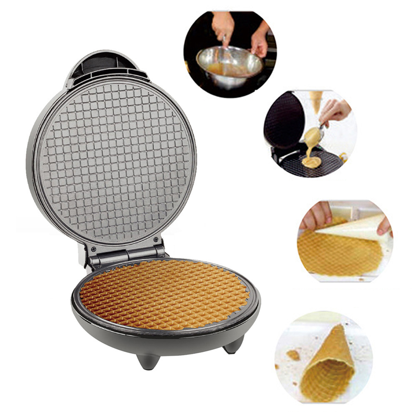 1200W Waffle Maker Nonstick Ba - Waffle Cone Maker 评论和价格
