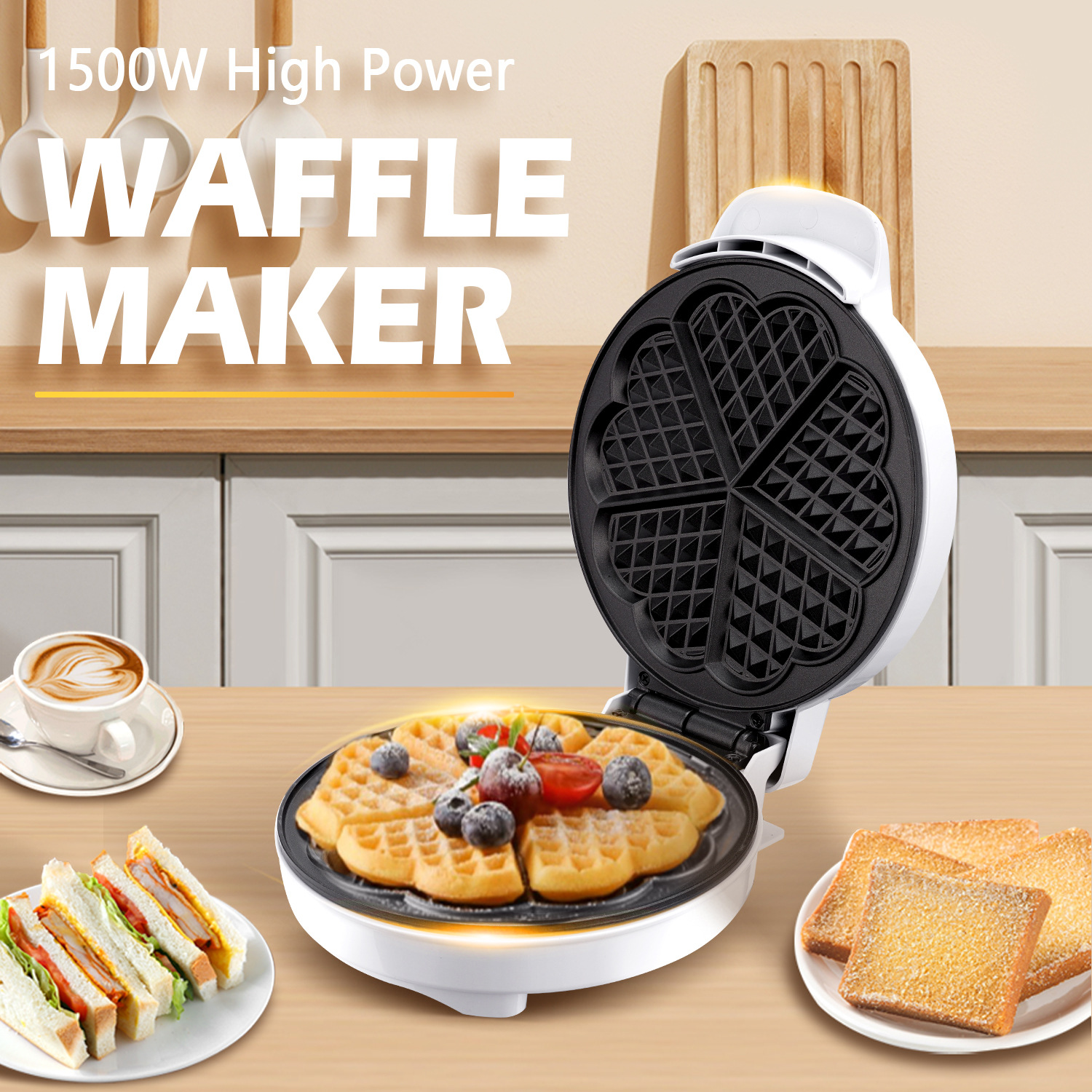 Breakfast Waffle Molds Egg Cak - Mini Pancake Griddle 评论和价格