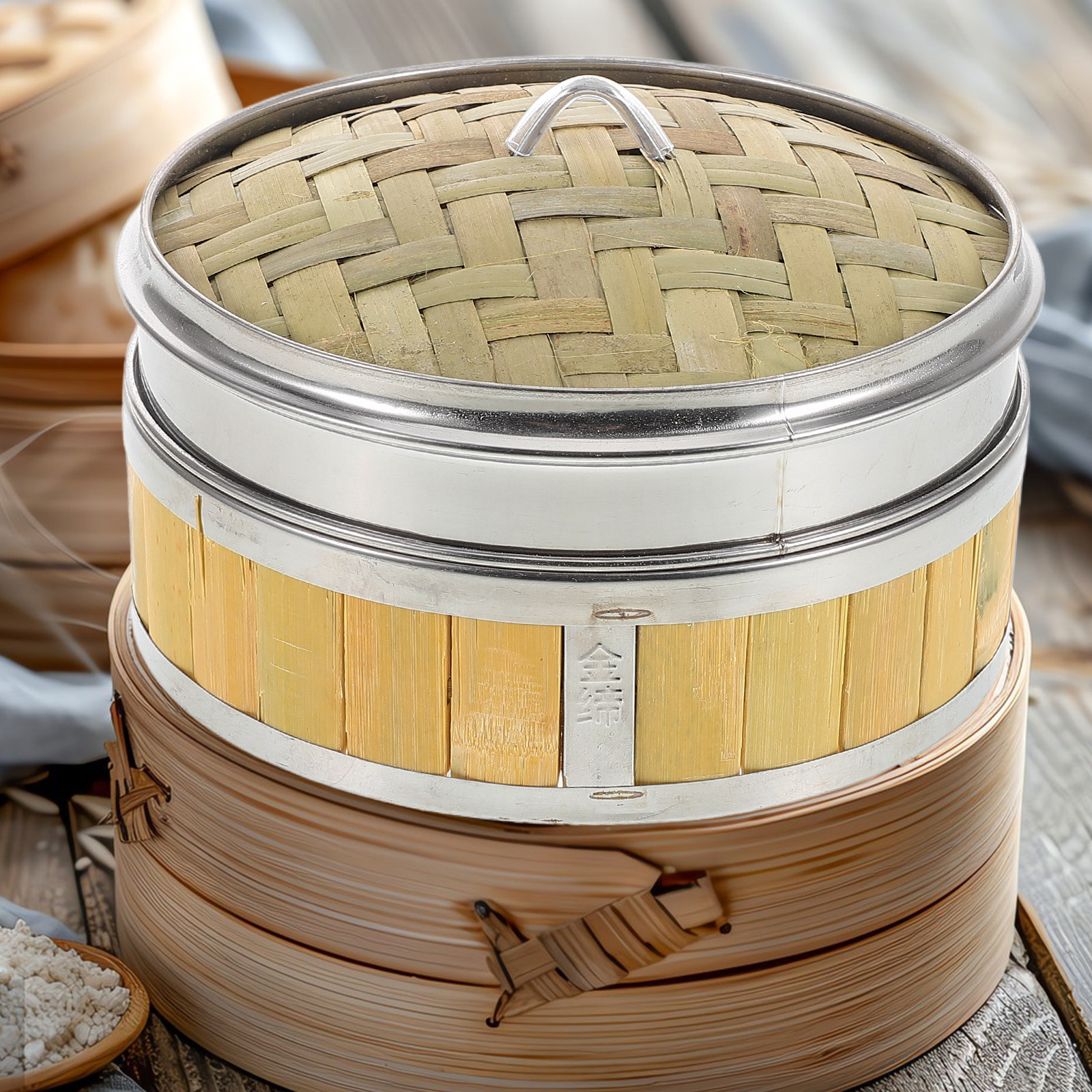 Traditional 18Cm Wood Steamer  - Bao Steamer Bamboo 评论和价格