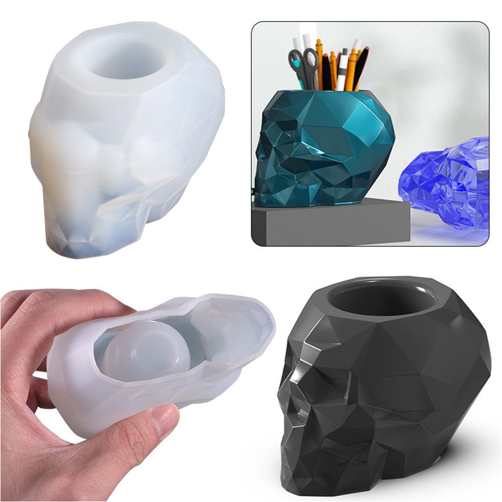 Skull Shape Mold Pen Holder Si - Potsticker Mold 评论和价格