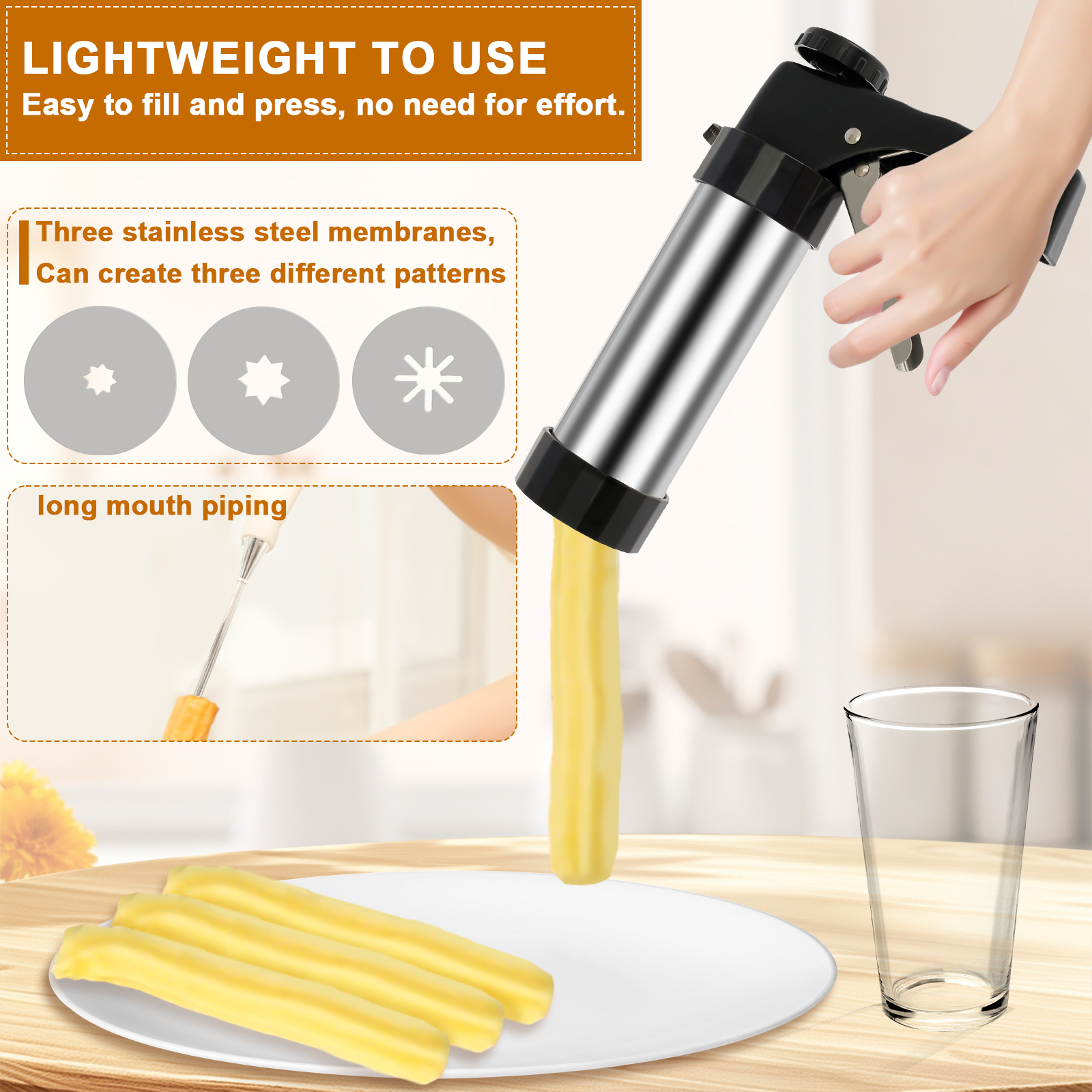 Churro Maker Machine Cookie Pr - Churros Maker Gun 评论和价格