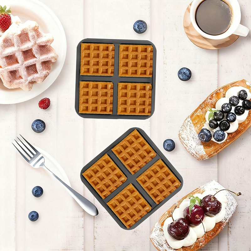 Square Waffle Mold, Non-Stick  - Mini Pancake Griddle 评论和价格