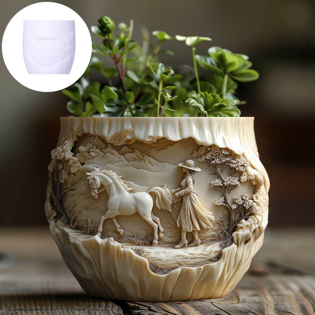 Beauty holding horse relief su - Potsticker Mold 评论和价格