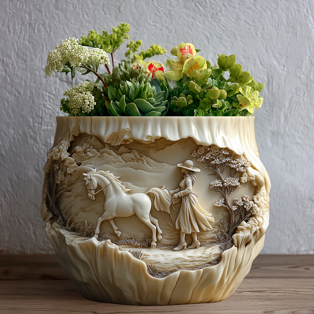 Beauty holding horse relief su - Potsticker Mold 评论和价格