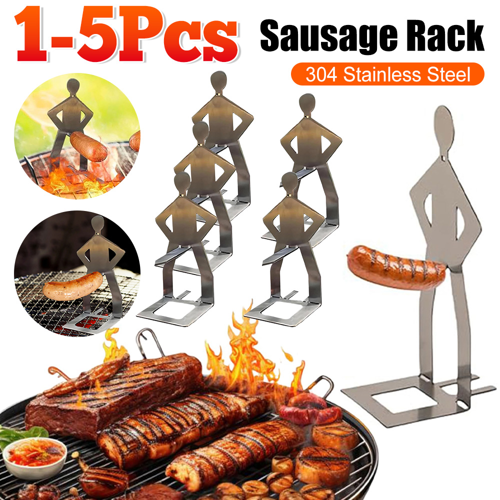 1-5PCS Stainless Steel BBQ Sau - Hot Dog Press 评论和价格