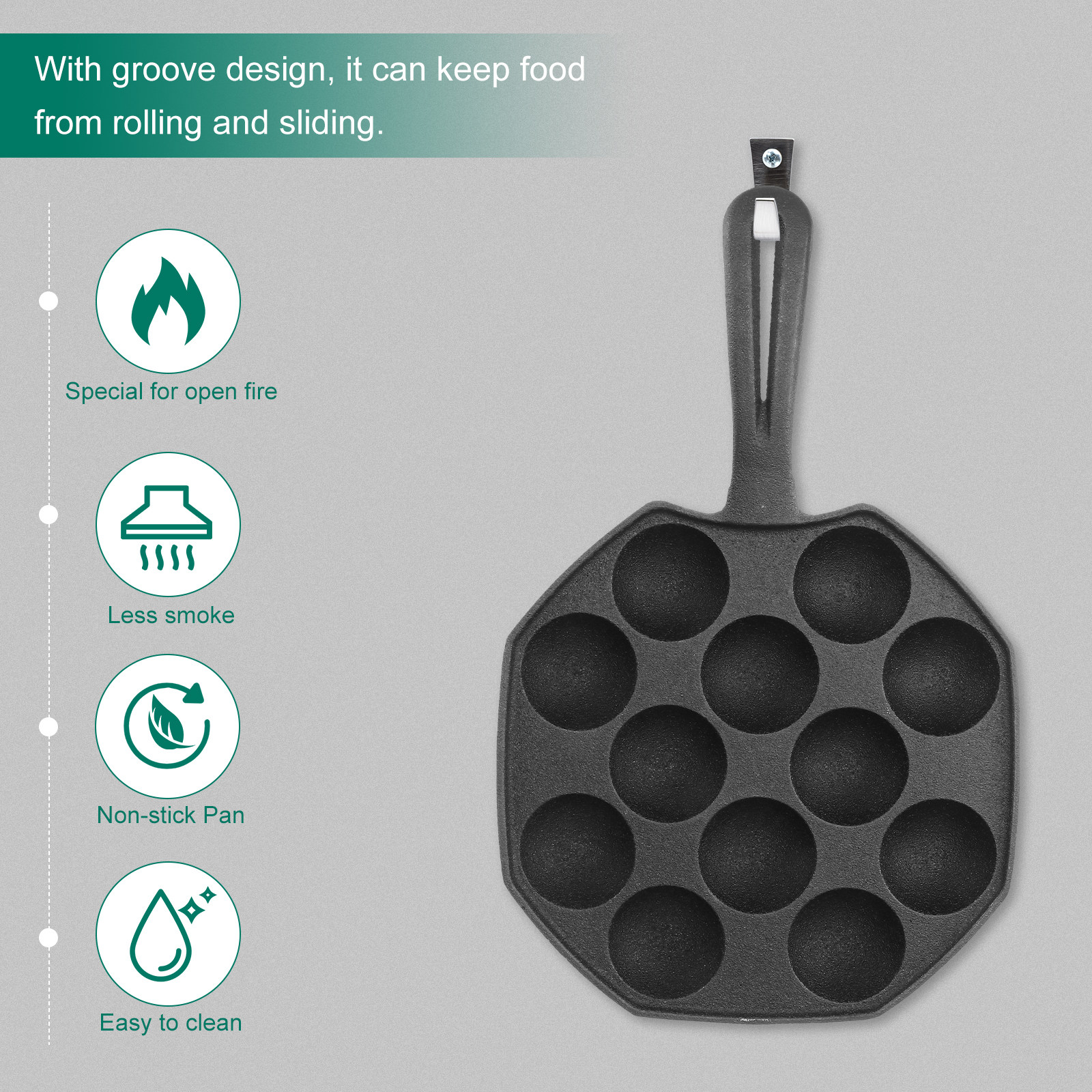 Takoyaki Pan 12 Molds Cast Iro - Takoyaki Grill Plate 评论和价格