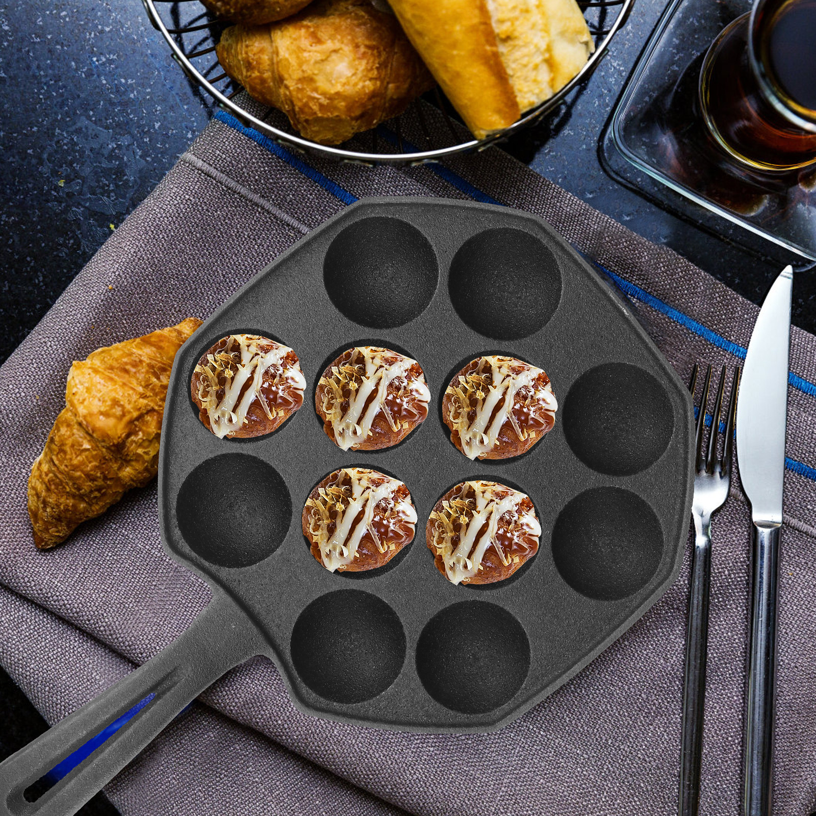Takoyaki Pan 12 Molds Cast Iro - Takoyaki Grill Plate 评论和价格